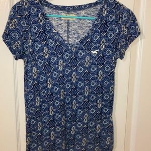 Hollister Small Blue Patterned Top